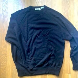 black crew neck cashmere sport sweater